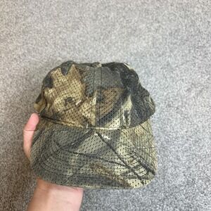 vtg Outdoor Cap Hat Cap Snap Back Camouflage Camo Mesh Hunting Mens Green‎ Brown